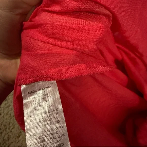 HILL HOUSE Ellie Tonal Seersucker Ruffle Shoulder Tiered Nap Dress, Watermelon - Picture 7 of 9